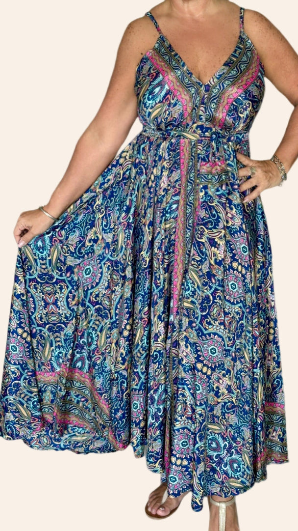 The Silk Maxi Dress Belted