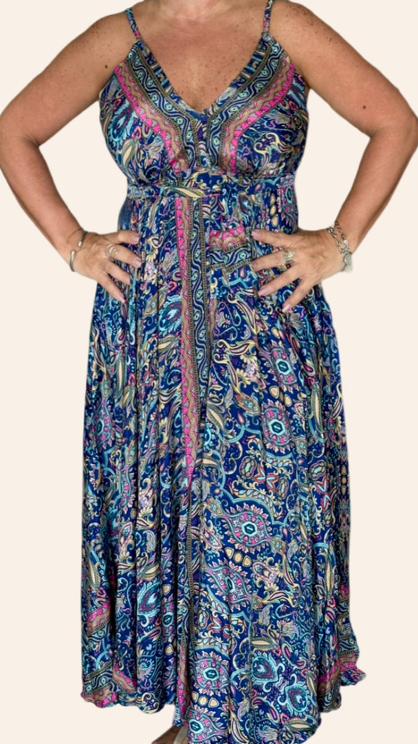 The Silk Maxi Dress Belted