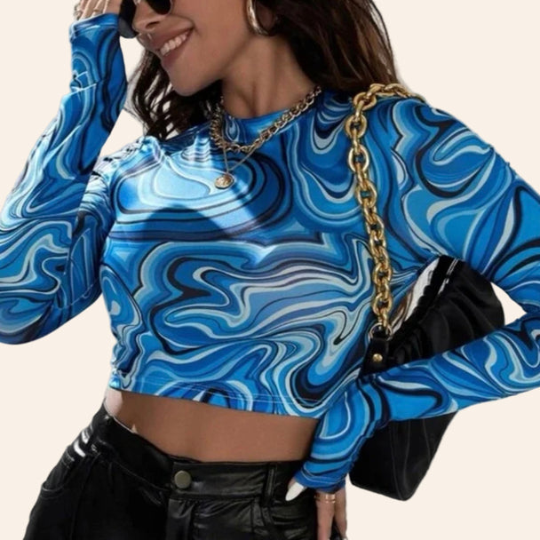 The Marble Crop Top